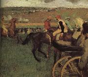 Edgar Degas amateurish caballero on horse-race ground oil painting reproduction